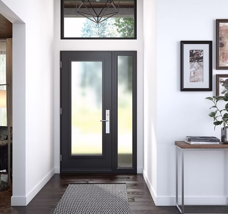 porte pvc avec imposte latérale